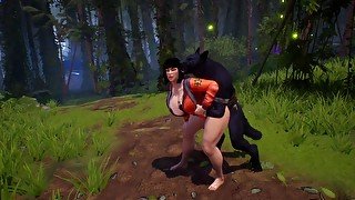 Chubby Girl Lost in The Forest 3D