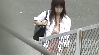 Cute Asian babe gets public sharked on the street