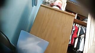 Hidden camera installed in a chubby girl