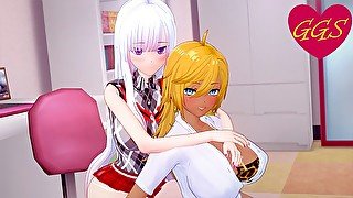 Galko chan gets fucked by a futa girl