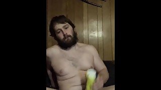 Using my new fleshlite in three different positions, licking myself while using it!