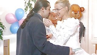 Dora Venter spreads her sexy legs in her wedding gown and gets fucked roughly