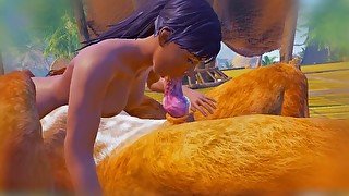 My wife met a huge jock Furry  Big Cock Monster  3D Porn