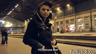 Czech girl picked up on train station and fucked for cash