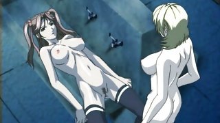 Busty hentai sex siren gets double fucked hard in close-up