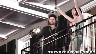 Random amateurs flashing in public during mardi gras