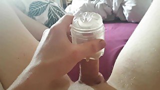 Using fleshlight masturbating  hard cock