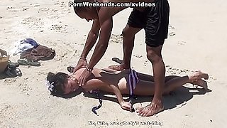 Babe rides a black dick