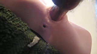 Cum inside my flatpussy on table - cum drips out