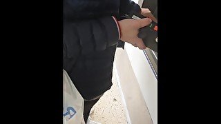 Step mom in leggings get fucked while cashing money from ATM by step son
