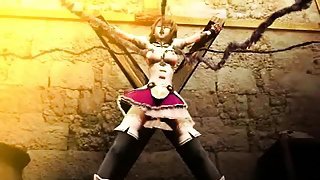 3D Tentacles Fucking a Chained Teen!