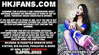 Huge fat dildo from mrhankeys deep in Hotkinkyjo prolapse anal hole & ass fisting