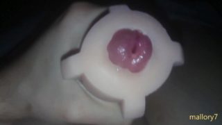 Super hot INSIDE VIEW of my anal toy milking my thick cock