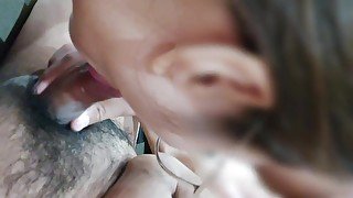 Step Daughter Blows Dad In living room