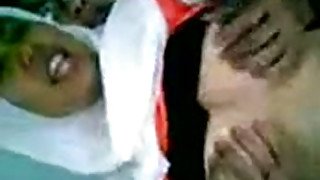 Arab wife gets to expose and flash her sexy and appetizing titties