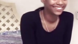 Vintage ebony amateur babe cockriding