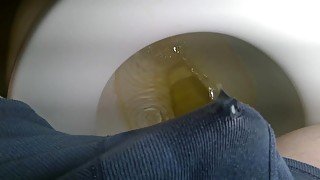 Pissing boxers on the toilet