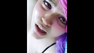 My Step-Sister became a very horny bitch in the camera.