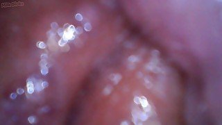 I put a camera inside my virgin vagina to get my cervix POV during gentle penetration frm soft penis