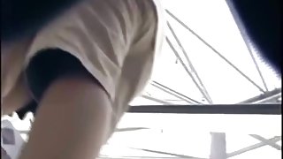 Amazing amateur teen brunette upskirt vid