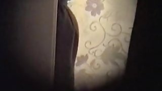 Long haired blonde neighbor on window voyeur video