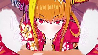 【ホロライブ 桐生ココ(和服)】桐生ココ(和服)がフェラチオで搾り取ってくれるだけ