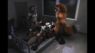 Futa Werewolf party HD by h0rs3