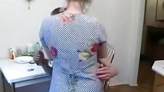 Mature blonde sucks my buddy's cock and enjoys rear banging