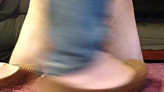 Cock Trampling  In Thrashed Ballet Flats  Standing On His Cock: Full Weight