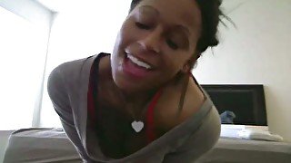 Naughty ebony hooker Brianna Frost plays with her pussy on webcam