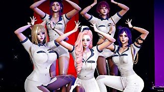[MMD] ITZY - WANNABE Sexy Kpop Dance KDA Ahri Akali Kaisa Seraphine Evelynn