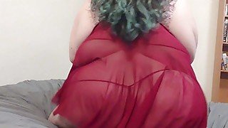 Sexy BBW SSBBW in Lingerie Shakes Belly and Rolls and Cums for You HOT MILF
