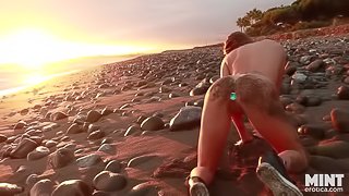 Public Beach Tease With Buttplug