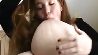 BBW white luxurious slut showing off her enormous jugs