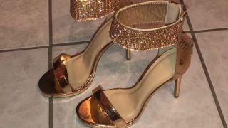 Girlfriend New Gold Heels Cummed
