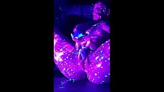 Horny Girl squirts all over bedroom with family in next room