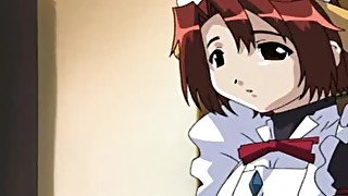 Bondaged hottie has to kneel down and suck strong big cock