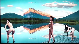 2 sexy girls art striptease & nude dance