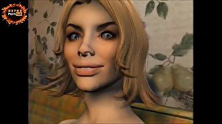 Big tits HD Animation 3D RIDING FUCK cumshot POV Busty blonde fucking on the table rough doggystyle