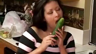 When she is horny she drills her pussy with anything she sees