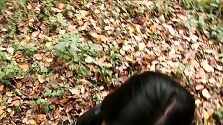 Brunette in hot public sex