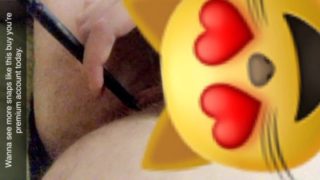 Dumb bimbo fucks herself with her wand.