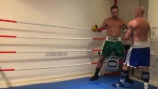 Boxing and playing in boxing gear