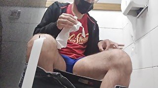 Candle hardcore on publich bathroom / hot as hell