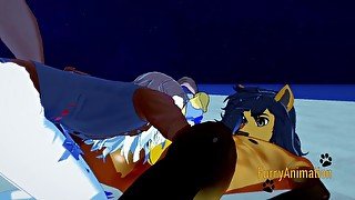 Furry Yaoi Hentai 3D - Dog Sukcs big horse dick and he cums in his mouth