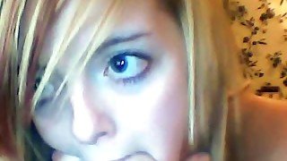 Pale amateur bitch flashed her pussy and rubbed it a bit on webcam