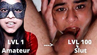 Zoody Levels Up Her FACEFUCKING! Amateur Indian Teen THROAT PIE! She Improves Her Deepthroat Blowjob