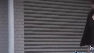 Fiery public sharking with enticing slag being caught off her guard