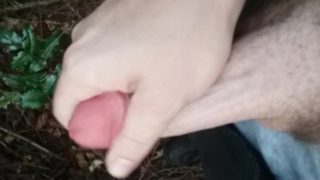 Solo male cumshot outside