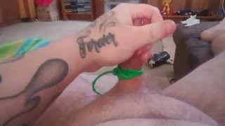 Wanking my dirty cock 4 chastity